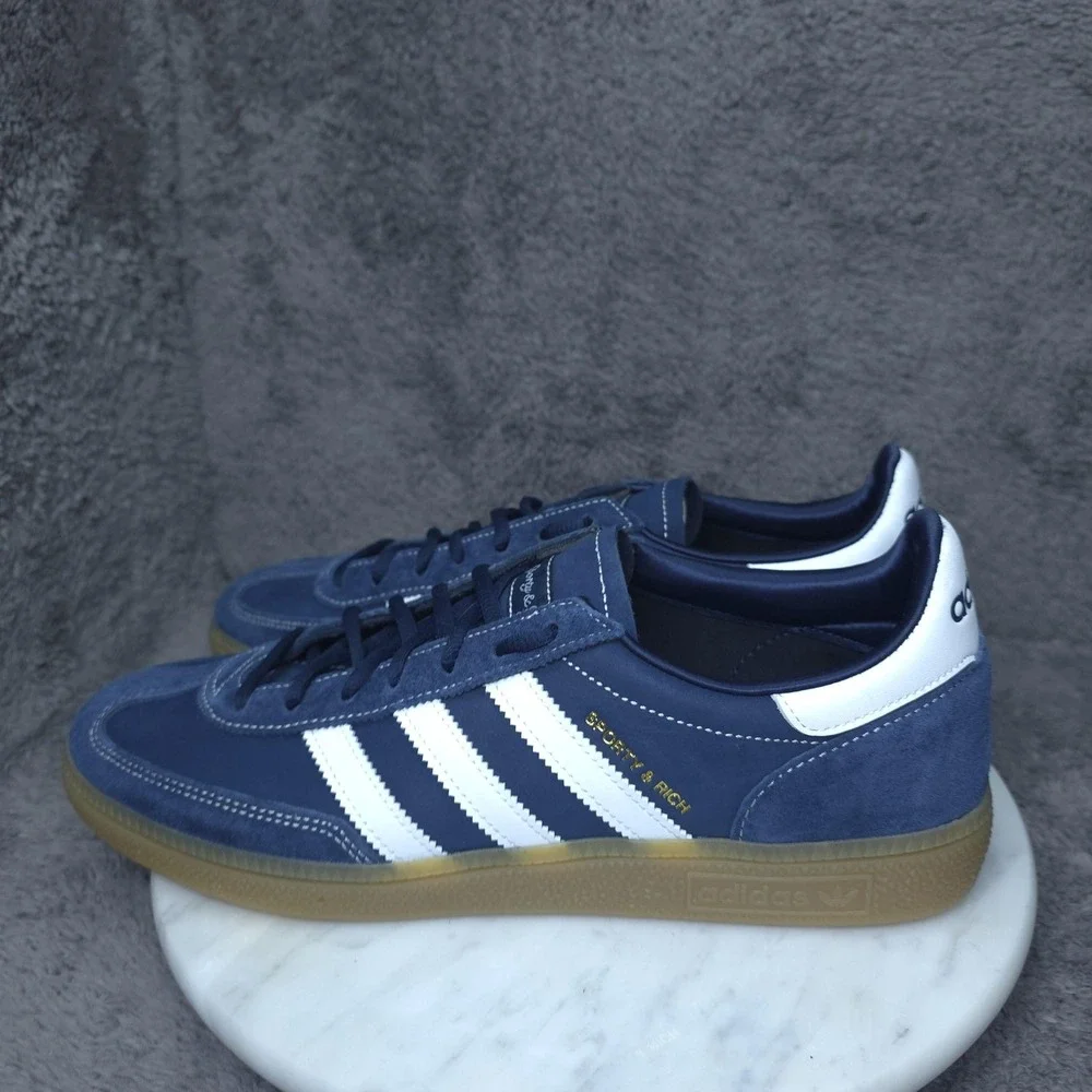 Adidas Sporty & Rich Shoes Mens Size 10.5 Blue White Suede Low Top Gum Sneakers